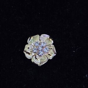 Gold Floral Crystal Accent Pin - Women's Jewelry